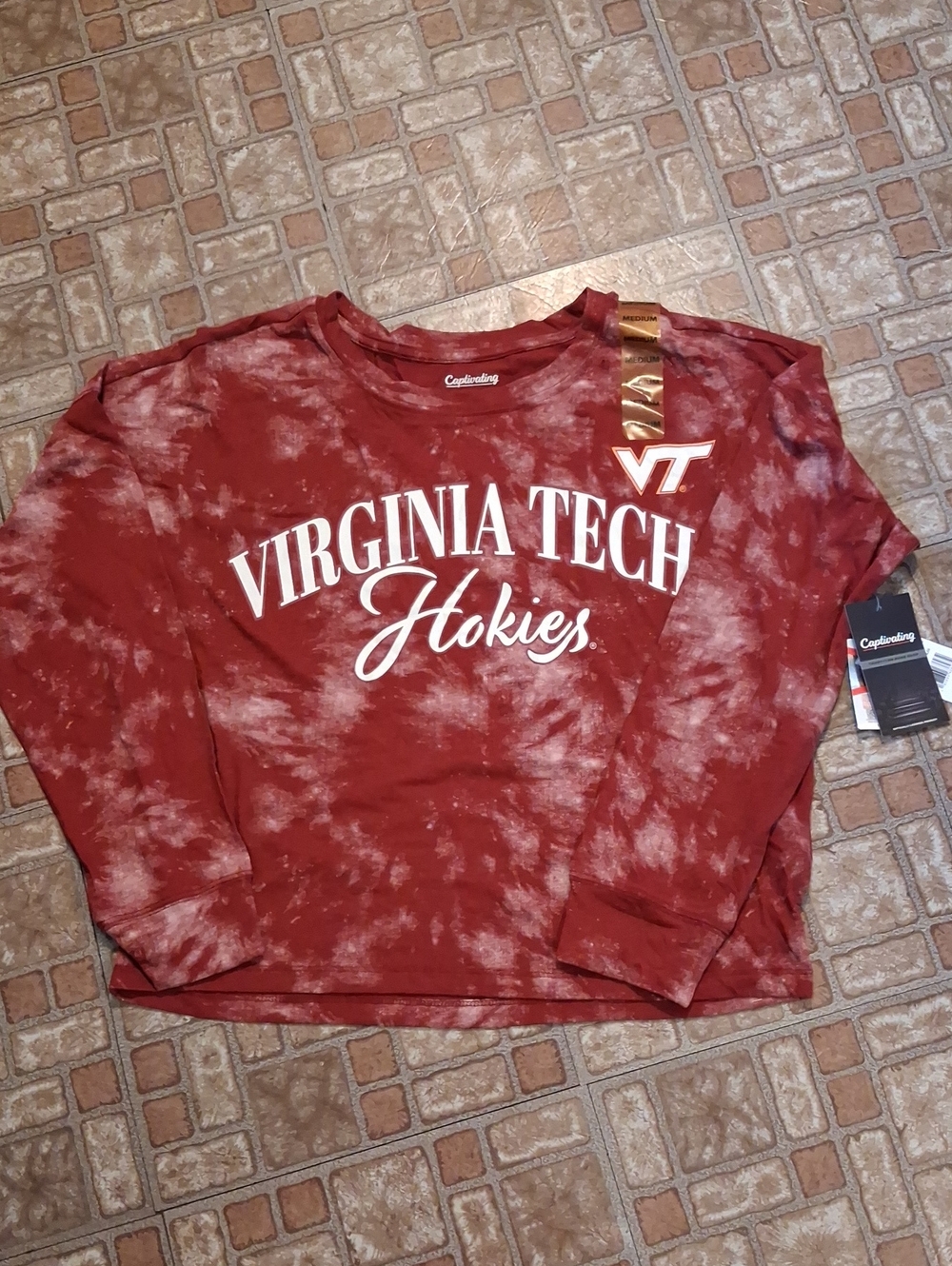 Virginia Tech Hokies Tie-Dye Long Sleeve Tee - Maroon - Picture 1 of 4